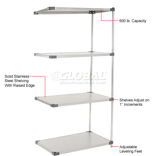 Stainless Steel Solid Shelving Add-On