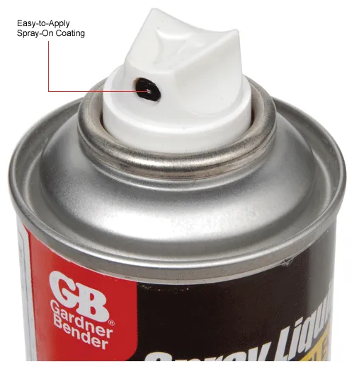 Gardner Bender LTS-400, Spray Liquid Electrical Tape, Black, English/Spanish; 6 oz/can - Pkg Qty 6
