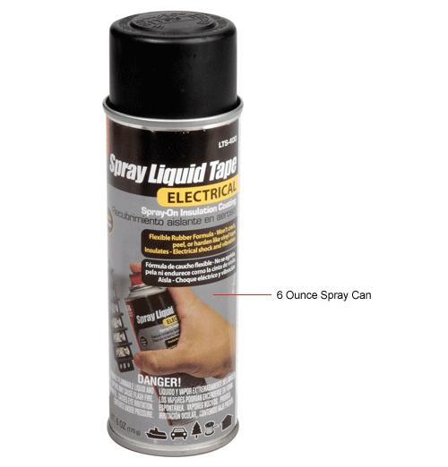 Gardner Bender LTS-400, Spray Liquid Electrical Tape, Black, English/Spanish; 6 oz/Can
																			