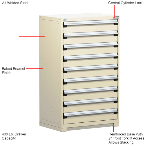Rousseau Modular Storage Drawer 36x24x60, 9 Drawers (1 Size) w