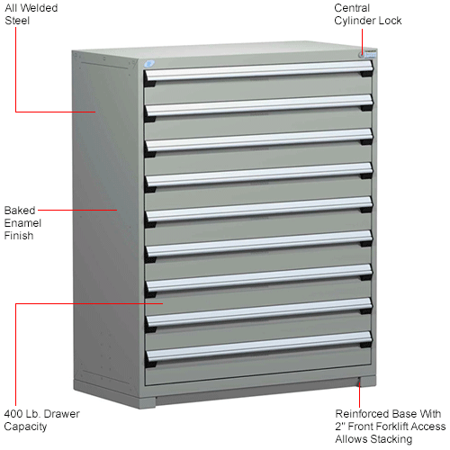 Rousseau Metal Modular Storage Drawer 48x24x60, 9 Drawers (1