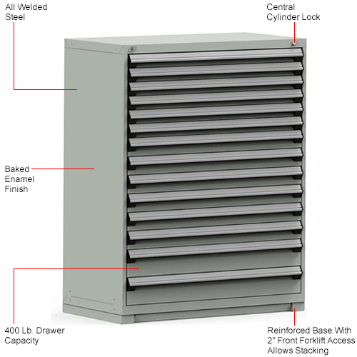Rousseau Modular Storage Drawer 48x24x60, 14 Drawers (3 Sizes
