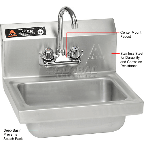 Sinks & Washfountains Hand Sinks Aero Wall Mount Stainless Steel