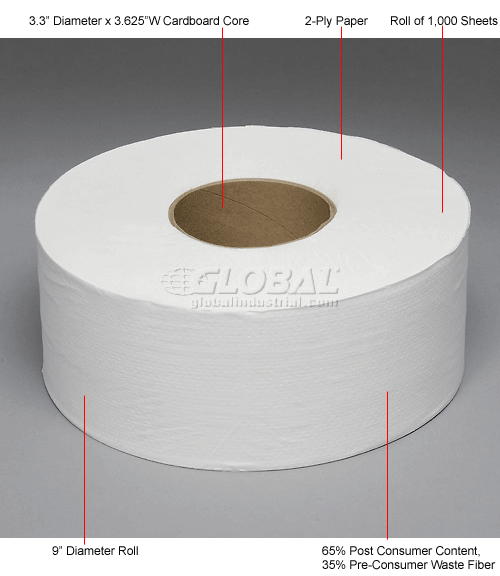 Paper Supplies Toilet Tissue Paper Boardwalk 2 Ply Jumbo Bath 