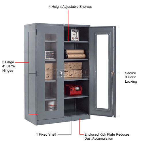 Global Industrial™ Clear View Storage Cabinet Assembled 48x24x78 - Gray