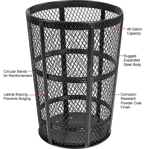 Global Industrial™ Outdoor Steel Mesh Corrosion Resistant Trash