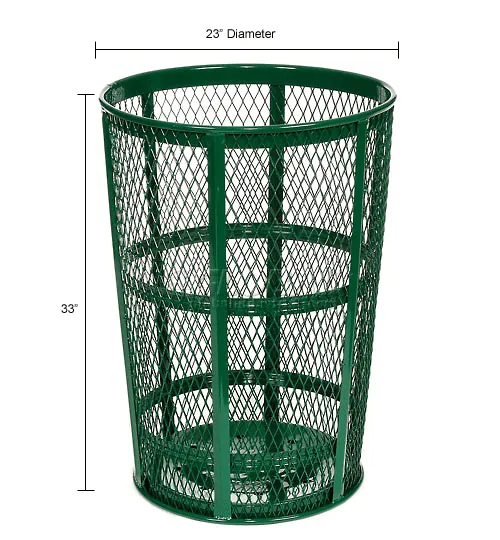 HUMAN MADE オリーブグリーン ゴミ箱　STEEL TRASH CAN Global Industrial™ Outdoor Steel Mesh Corrosion Resistant Trash