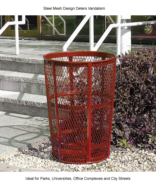 Global Industrial™ Outdoor Steel Mesh Corrosion Resistant Trash