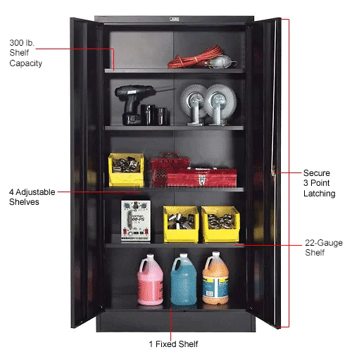 Global Industrial™ Steel Storage Recessed Handle, 36"Wx18"Dx72