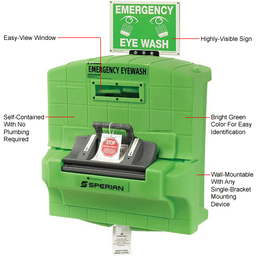 Pure Flow 1000® Emergency Eyewash Station, 7 Gallon Capacity