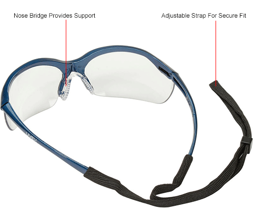 Vapor Safety Eyewear - Clear, Metallic Blue