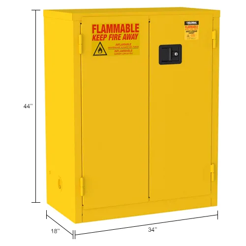 Global Industrial™ Flammable Cabinet, Manual Close Double Door, 28