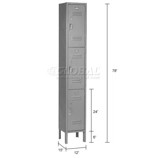 Global Industrial™ Paramount® 3-Tier 3 Door Locker, 12