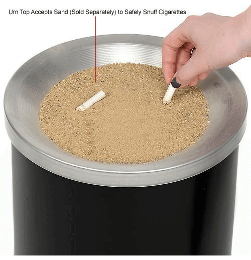 Outdoor Ashtrays Free Standing Ashtrays Steel Smoker Sand Urn Black