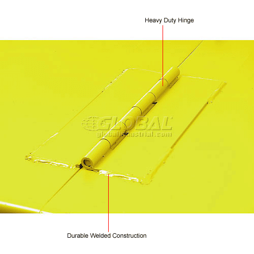 Download Hinged Lid for 1 Cu Yd Global Industrial™ Self-Dumping Hopper, Yellow | 238525YL ...