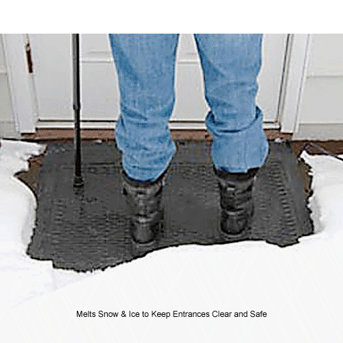 Mats & Runners Heated, Snow Melting Outdoor Snow Melt Mat 36"x 28