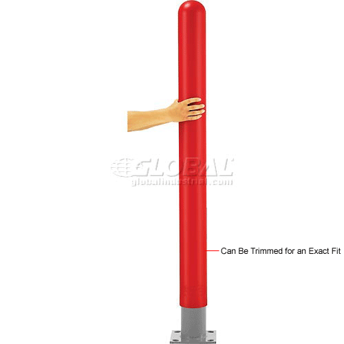 Global Industrial™ Smooth Bollard Post Sleeve 4" HDPE Dome Top, Red
