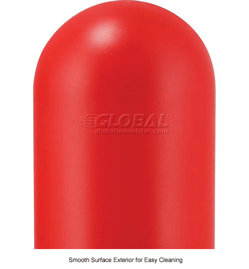Global Industrial™ Smooth Bollard Post Sleeve, 6" HDPE Dome Top, Red