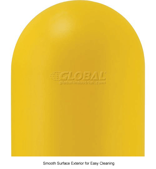 Global Industrial™ Smooth Bollard Post Sleeve, 8" HDPE Dome Top, Yellow