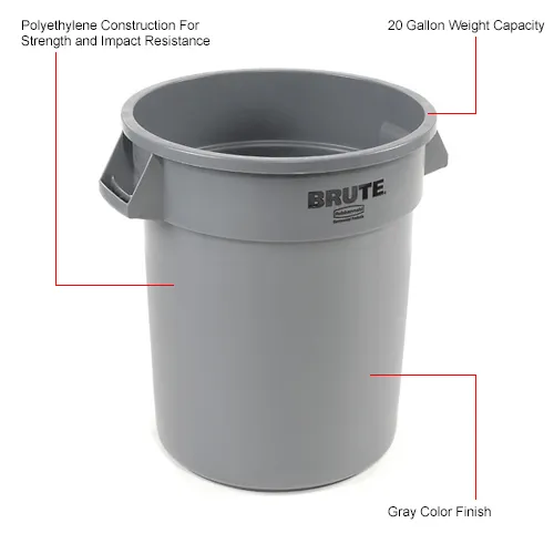 Rubbermaid Brute® 2620 Trash Container 20 Gallon - Gray