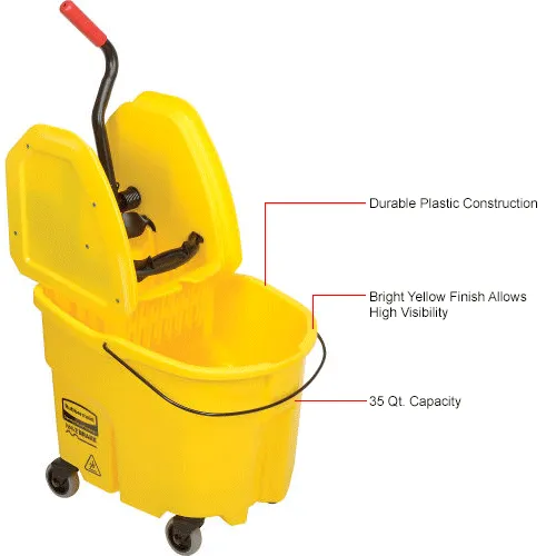 Rubbermaid WaveBrake 35-Quart Yellow Bucket/Wringer (Plastic)