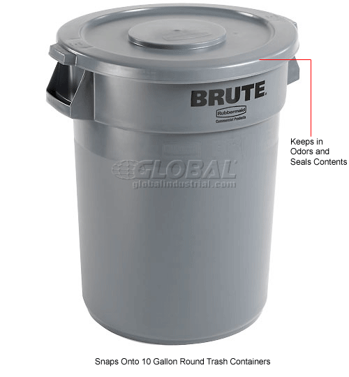 Round Trash Can Lid For 55 Gallon Plastic Prince Container - Gray Heavy-Duty Replacement Lid