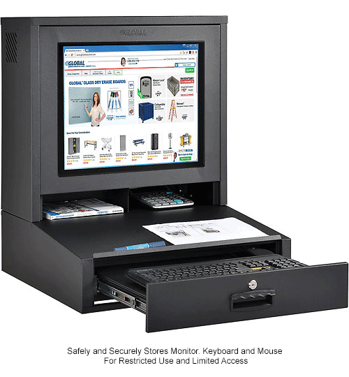 LCD counter Top Security Computer Cabinet
