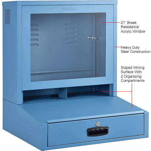 LCD Counter Top Security Computer Cabinet 
																			