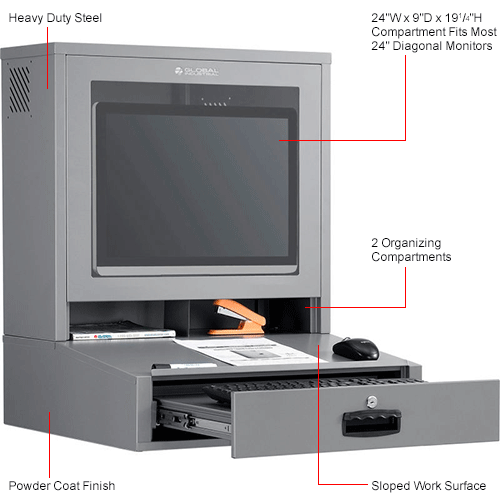 Global Industrial™ Countertop LCD Computer Dark Gray