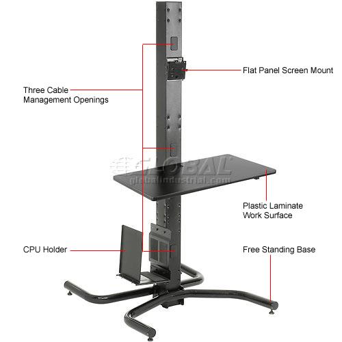 Global Industrial™ 81"H Freestanding Orbit Computer Station with VESA
