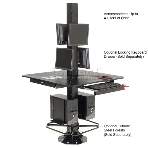 Global Industrial™ 81"H Complete Floor Mount Orbit Computer Kiosk with
