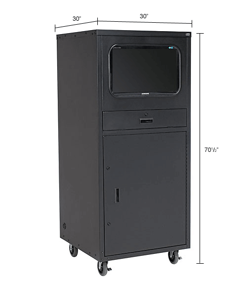 Deluxe Mobile Computer Security Cabinet, Black
