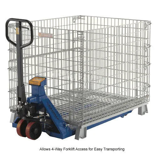 LOCKFIELD EQUIPMENT WT-40 FT-40 ウォールナット Global Industrial Folding Wire Container, 40