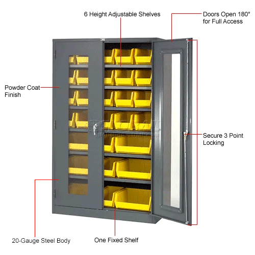 Global Industrial™ Locking Storage Clear Door 48x24x78, 20 YL