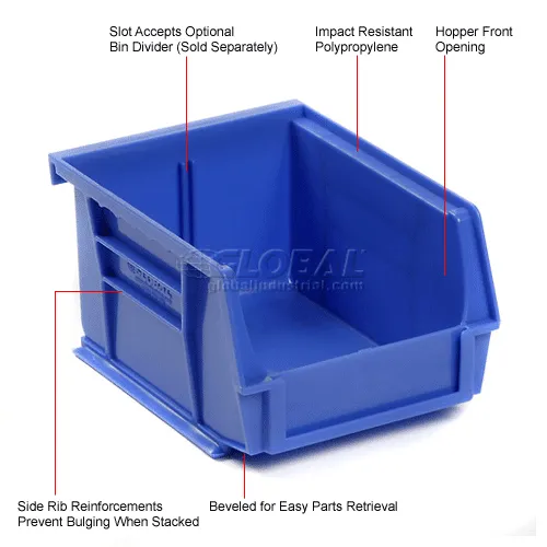 Global Industrial™ Plastic Hang & Stack Bin, 5-3/8