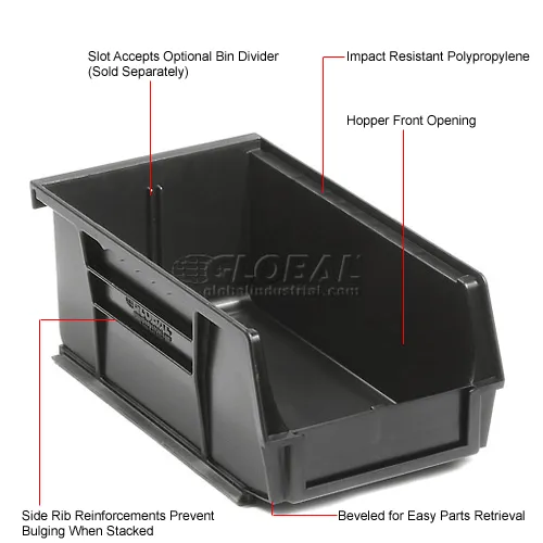 Global Industrial™ Plastic Hang & Stack Bin, 7-3/8