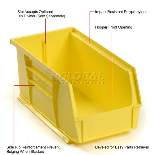 Global Industrial™ Plastic Hang & Stack Bin, 10-7/8