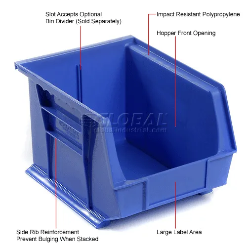 Global Industrial™ Plastic Hang & Stack Bin, 10-3/4