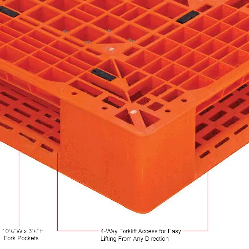 Vestil PLP2-4840-ORANGE Orange Plastic Pallet