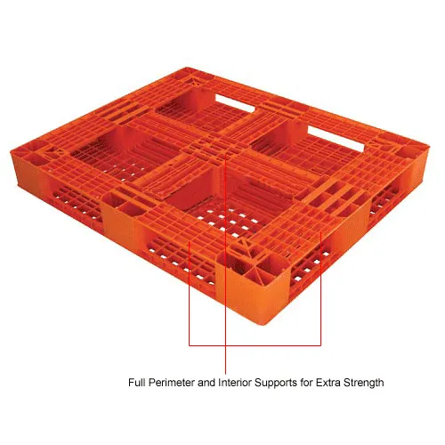 Nestable Half Size Open Deck Pallet, Plastic, 4-Way, 31-1/2x23-1/2