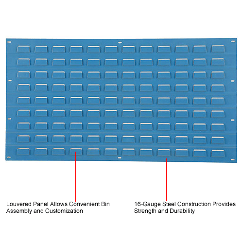 Global Industrial™ Louvered Wall Panel Without Bins 36x19 Blue Pkg Qty 4