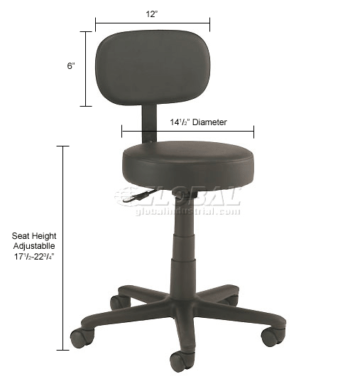 All Purpose Vinyl Stool With Backrest