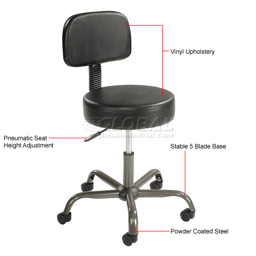 medical stool with backrest