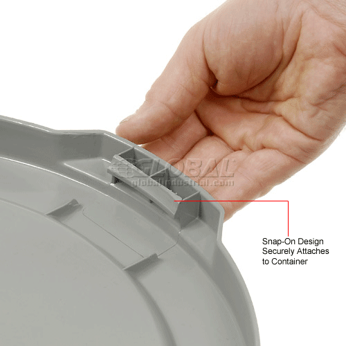 Global Industrial™ Plastic Trash Can Lid 10 Gallon Gray 240457gy 