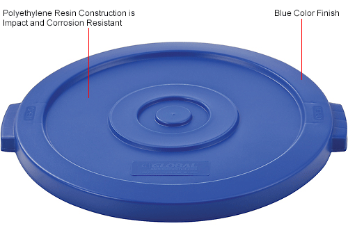 Global Industrial&#153; Plastic Trash Container Lid, Garbage Can Lid - 20 Gallon Blue