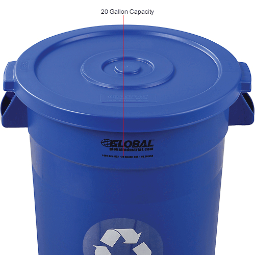 Global Industrial&#153; Plastic Trash Container Lid, Garbage Can Lid - 20 Gallon Blue