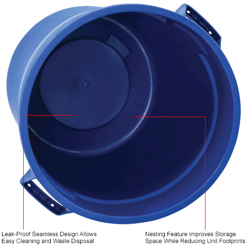 Global Industrial™ Plastic Trash Can - 44 Gallon Blue
																			