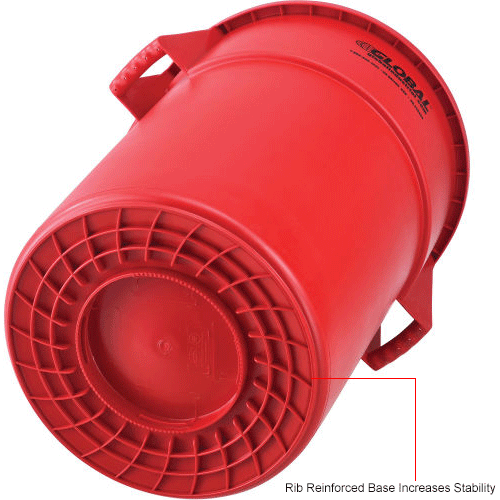 Global Industrial™ Plastic Trash Can 55 Gallon Red