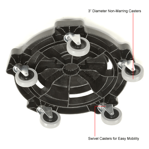 Global Industrial Dolly For 20 32 44 55 Gallon Trash Can 250 Lb   240466BK 2wco 