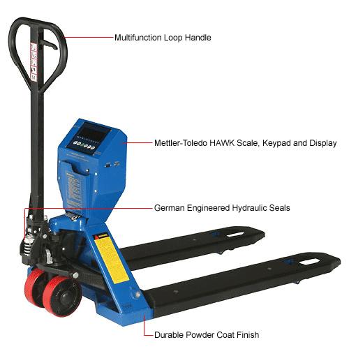 Global Industrial™ LowProfile Pallet Jack Scale Truck, 27"W x 48"L